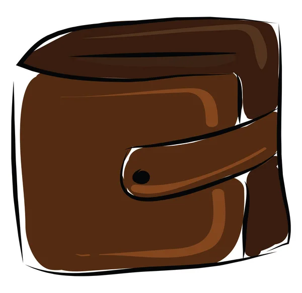 Brown Purse Illustration Vektor Vit Bakgrund — Stock vektor