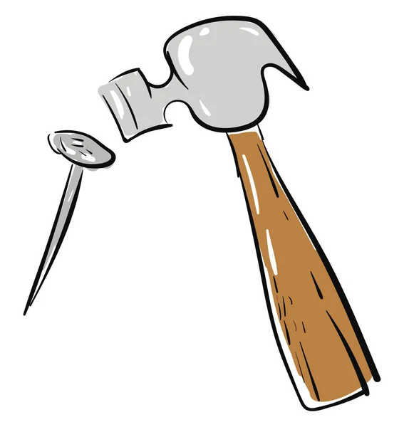 Rail Road Spike Hammer Illustration Vector White Background — Stock Vector