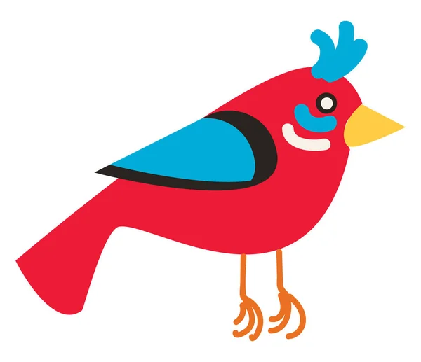 Červený Pták Ilustrace Vektorový Vektor Bílém Pozadí — Stockový vektor