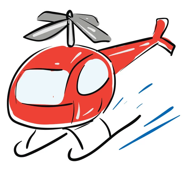 Roter Helikopter Illustrationsvektor Auf Weißem Hintergrund — Stockvektor