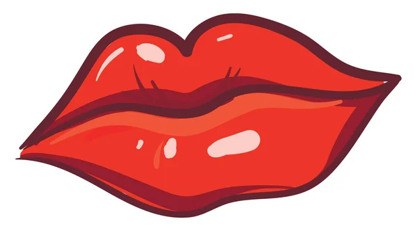 Rote Lippen Illustration Vektor Auf Weißem Hintergrund — Stockvektor