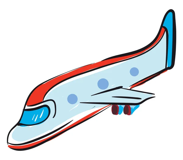 Red Plane Illustration Vector White Background — Stock Vector