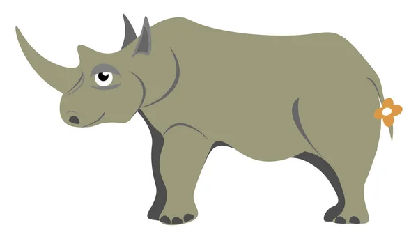 Ilustracja Rhinoceros Wektor Białym Tle — Wektor stockowy
