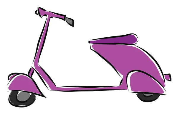 Purple Scooter Illustration Vektor Vit Bakgrund — Stock vektor