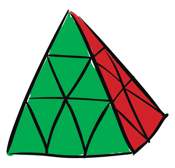 Rubik Cube Pyraminx Illustration Vektor Auf Weißem Hintergrund — Stockvektor