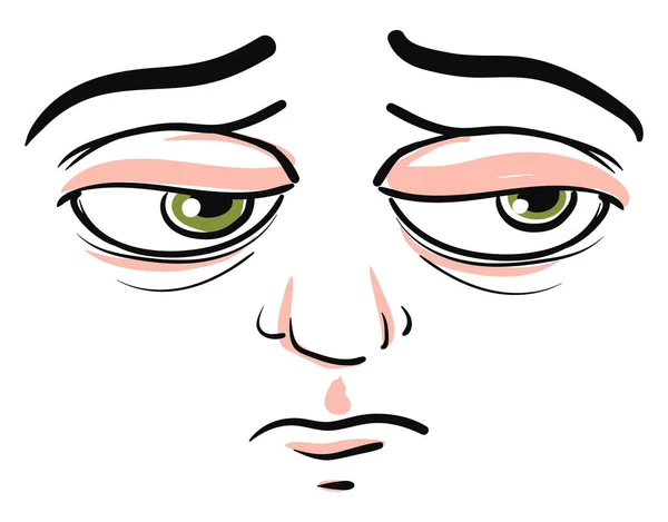 Sad Face Illustration Vektor Vit Bakgrund — Stock vektor