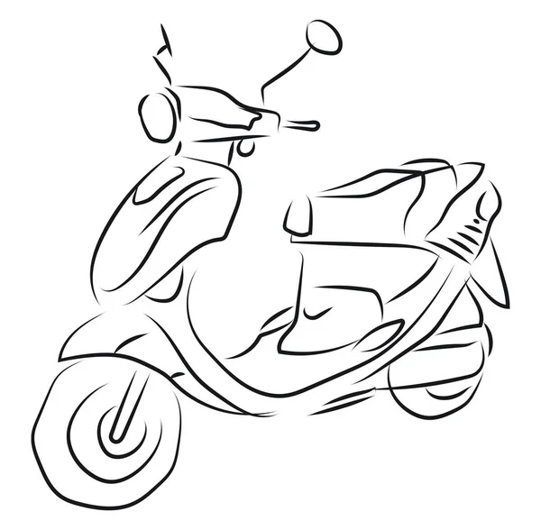 Scooter Schets Illustratie Vector Witte Achtergrond — Stockvector