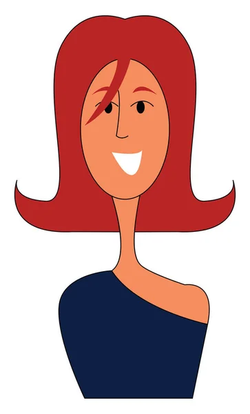 Sonrisa Chica Ilustración Vector Sobre Fondo Blanco — Vector de stock