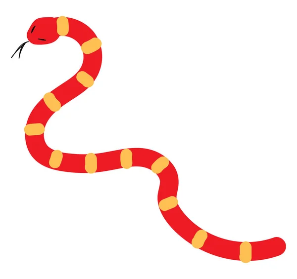 Vettore Illustrazione Serpente Rosso Sfondo Bianco — Vettoriale Stock