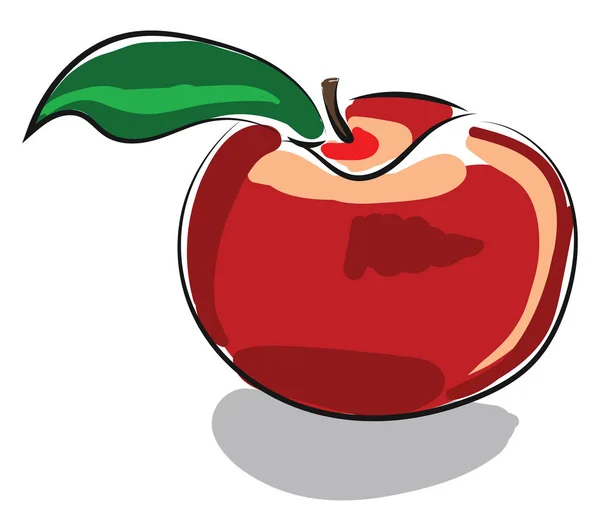 Karikatura Červeného Jablka Které Být Spotřebováno Vektorová Barevná Kresba Nebo — Stockový vektor