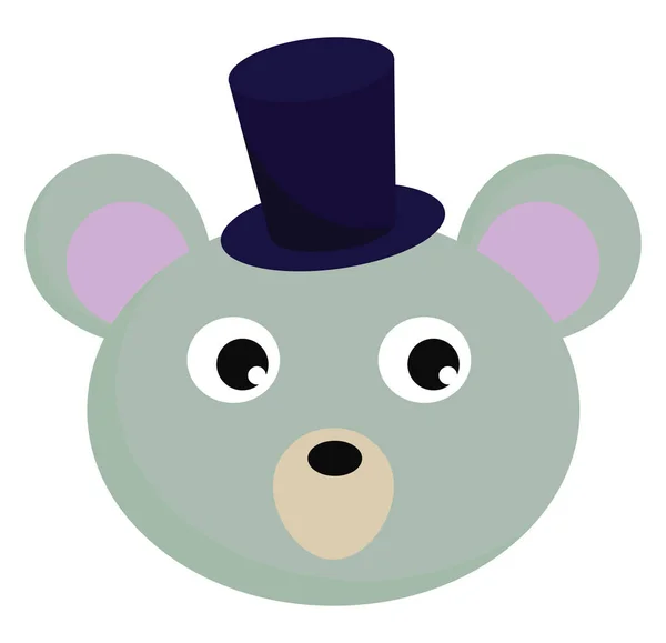 Brinquedo Urso Bonito Com Desenho Cor Vetor Chapéu Azul Longo — Vetor de Stock