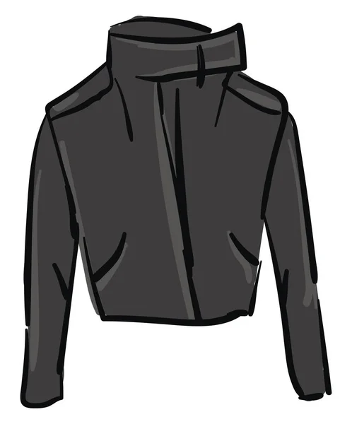 Eine Stylische Und Attraktive Schwarze Jacke Mit Vollen Ärmeln Die — Stockvektor