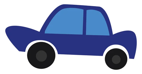 Автомобиль Типа Седан Синий Цвет Синими Очками Черными Шинами Векторного — стоковый вектор