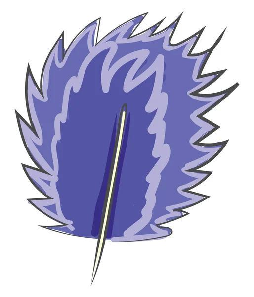 Una Pluma Azul Fresca Cayó Dibujo Ilustración Color Vector Ala — Vector de stock