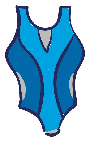 Maiô Mulher Azul Com Desenhos Nele Desenho Cor Vetorial Ilustração — Vetor de Stock