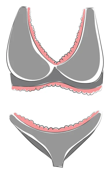 Reggiseno Comodo Codardo Disegno Colori Vettoriale Colore Grigio Illustrazione — Vettoriale Stock