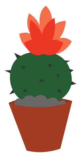 Une Petite Plante Cactus Piquante Avec Dessin Une Illustration Couleur — Image vectorielle
