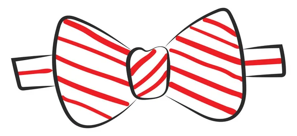 红色和白色条纹矢量彩色绘图或插图的蝴蝶结的可爱服装 — 图库矢量图片