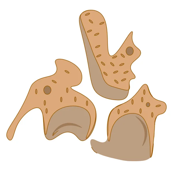 Smakelijke Cracker Cookie Met Verschillende Vormen Vector Kleur Tekening Illustratie — Stockvector