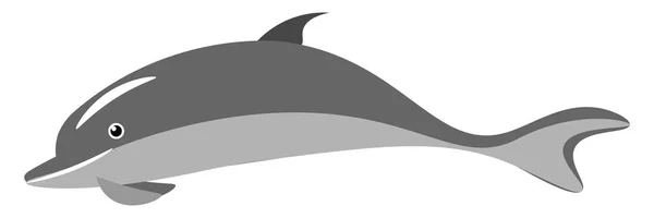 Único Pequeno Golfinho Desenho Ilustração Cor Vetorial Água — Vetor de Stock