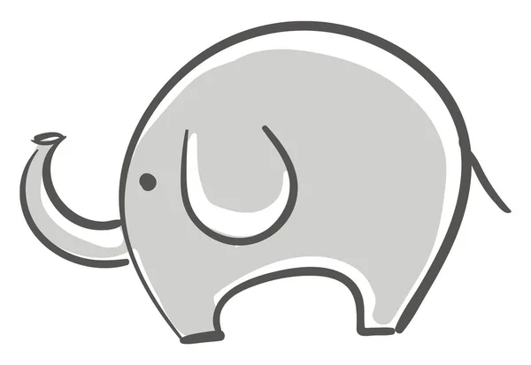 Pequeño Elefante Lindo Que Grasa Dibujo Ilustración Color Vectorial Corto — Vector de stock