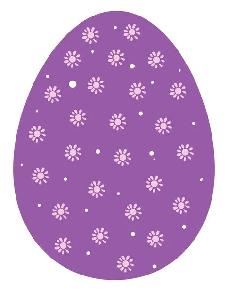 Ein Buntes Osterei Violetter Farbe Mit Floralen Mustern Vektorfarbenzeichnung Oder — Stockvektor