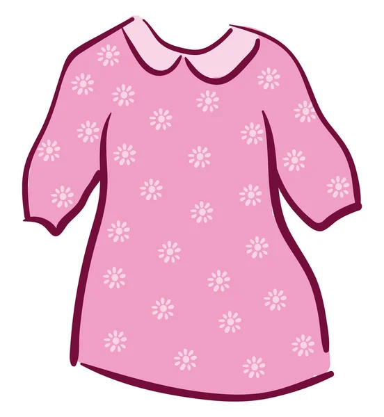 Uma Blusa Longa Cor Rosa Bonito Com Desenhos Florais Nele — Vetor de Stock