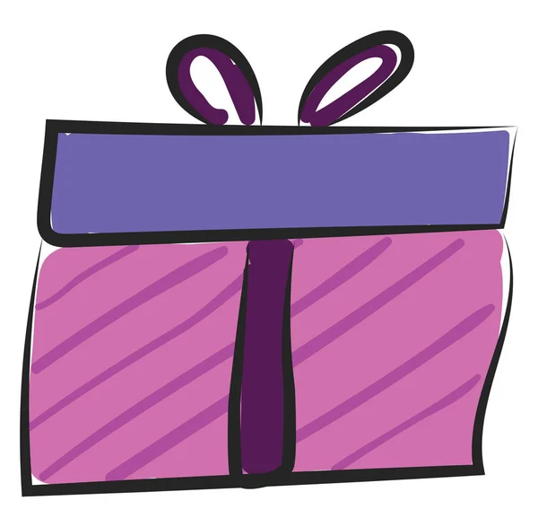 Uma Caixa Presente Cor Rosa Violeta Embalada Com Uma Fita — Vetor de Stock