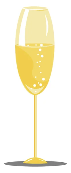Een Glas Gevuld Met Champagne Vector Kleur Tekening Illustratie — Stockvector
