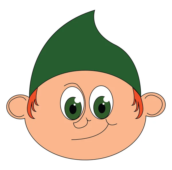 Malá Šeredná Ošklivá Osoba Zelenými Očima Zeleném Klobouku Skleněných Brýlích — Stockový vektor