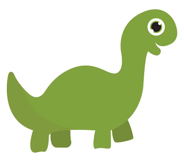 Sevimli Bir Dev Yeşil Dinozor Vektör Renk Çizim Veya Illüstrasyon — Stok Vektör