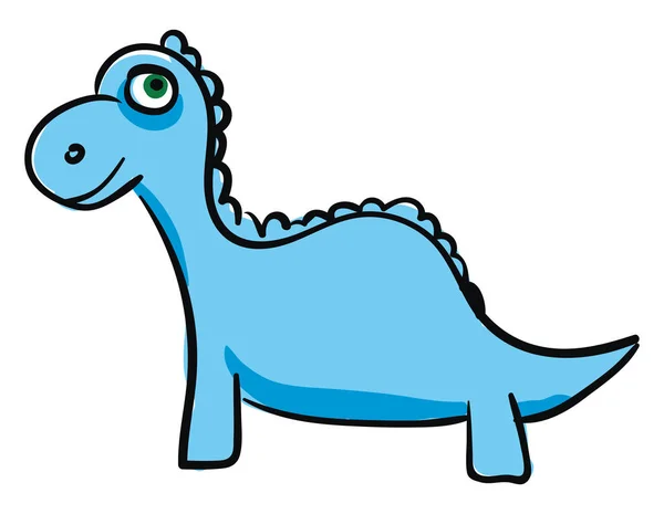 Jeune Dinosaure Couleur Bleue Avec Dessin Une Illustration Couleur Vecteur — Image vectorielle