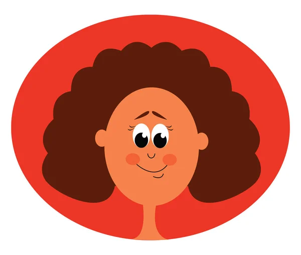 Retrato Una Chica Feliz Color Naranja Vector Fondo Dibujo Ilustración — Vector de stock