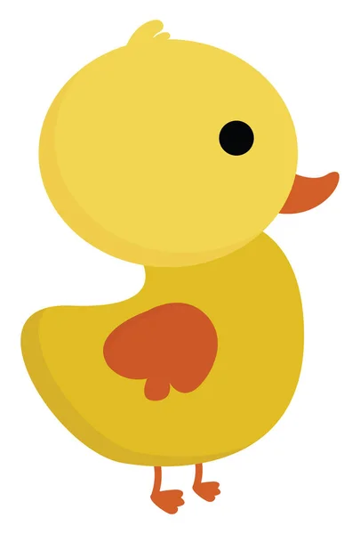 Pequeño Pollo Color Amarillo Con Lindo Dibujo Ilustración Color Vector — Archivo Imágenes Vectoriales