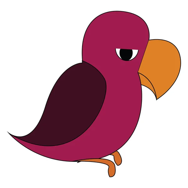 Parrot Purple Color Which Sad Mad Others Vector Color Drawing — Stock Vector