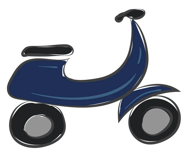 Motocykl Modrou Barvou Jednoduchým Kresbě Vektorovou Barvou Nebo Ilustrací — Stockový vektor