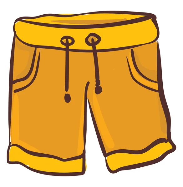 Pantaloncini Colore Arancione Con Disegno Illustrazione Colori Con Nodo Vettoriale — Vettoriale Stock