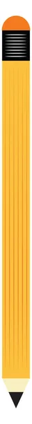 Lápiz Largo Color Amarillo Con Goma Color Rojo Dibujo Ilustración — Vector de stock