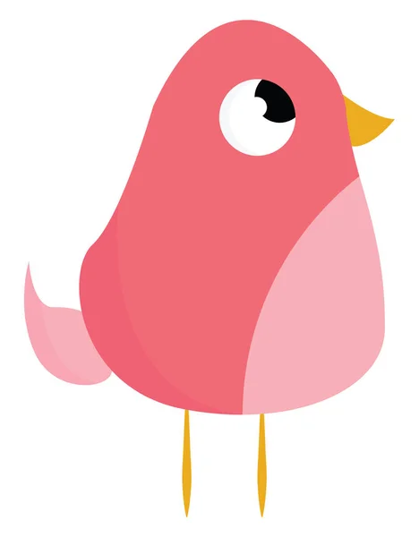 一个可爱的脂肪粉红色的鸟与黄色的腿和黄色的嘴矢量彩色绘图或插图 — 图库矢量图片