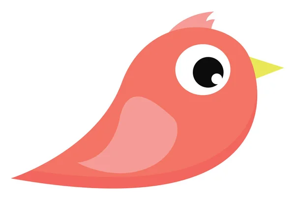 一个小可爱的粉红色鸟与黄色鸟类矢量颜色绘图或插图 — 图库矢量图片