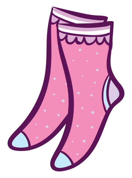 Ein Paar Bequeme Rosa Socken Vektor Farbzeichnung Oder Illustration — Stockvektor