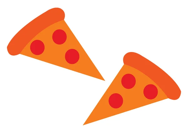 Morceau Délicieux Dessin Illustration Couleur Vecteur Pizza Orange — Image vectorielle