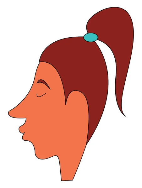 Профиль Молодых Женщин Носящих Синие Волосы Браслет Векторный Цветной Рисунок — стоковый вектор