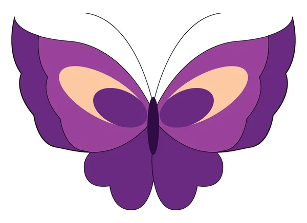 Beautiful Purple Butterfly Big Wings Vector Color Drawing Illustration — Stock Vector