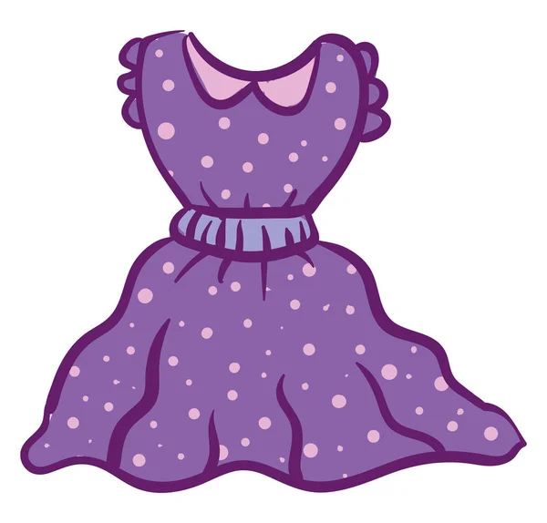 Hermoso Vestido Púrpura Con Diseños Bien Elaborados Vector Dibujo Color — Vector de stock