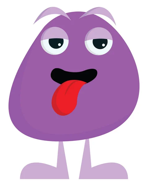 Monstruo Púrpura Con Dos Ojos Grandes Vector Dibujo Color Ilustración — Vector de stock