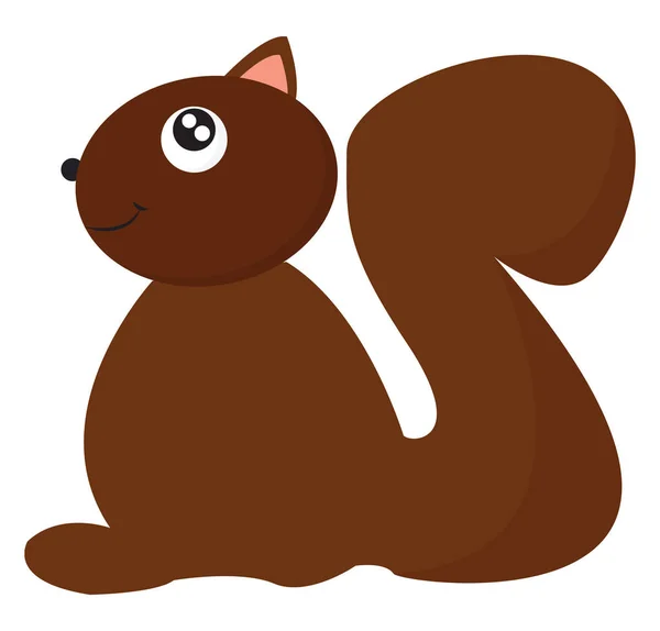 一只可爱的小松鼠 它是脂肪与大尾矢量颜色绘图或插图 — 图库矢量图片