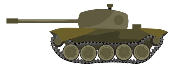 Tanque Pesado Color Verde Listo Para Luchar Contra Dibujo Ilustración — Archivo Imágenes Vectoriales