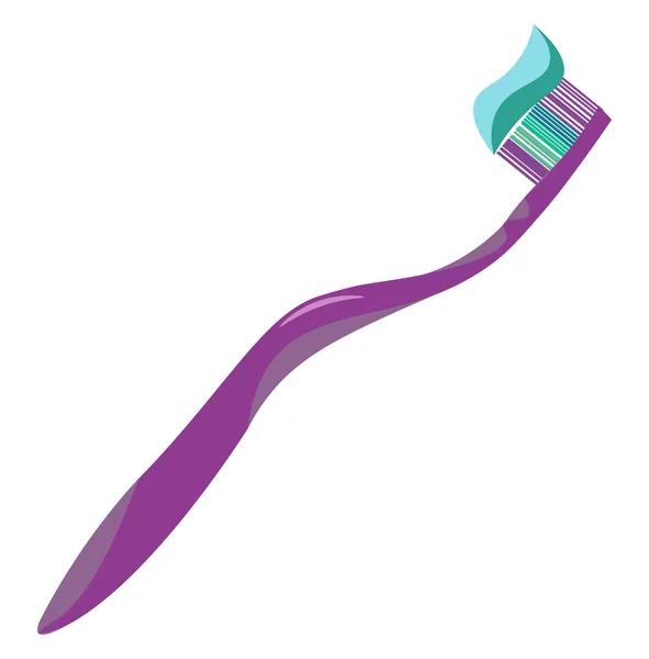 Grande Nuovo Spazzolino Denti Colore Viola Con Dentifricio Blu Esso — Vettoriale Stock