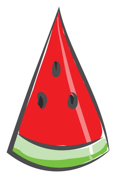 美味的红色西瓜胸针切成片矢量彩色绘图或插图 — 图库矢量图片